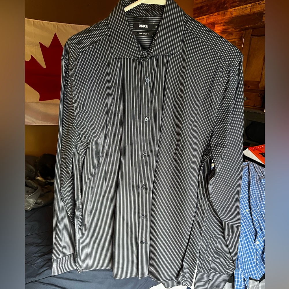 Ice Men's Dark Pinstripe Dress Shirt